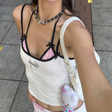 Hot Girl Girl Bowknot Thin Halter Top Ins Trend Slim Vest 2024 New Style