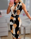 Znbbw Independent Station Popular Style Sexy Fashion Button Dress Dress With Belt