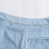 Znbbw New Pleated Fashion Short Denim Skirt 6147102
