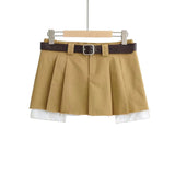 Znbbw New Spicy Girls Work Dress Short Skirt Fashion College Hairy Edge Pleated Skirt Sexy A-Shaped Skirt