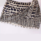 Znbbw Spring Style Beaded Double Skirt Print Skirt Miniskirt 9878124