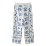 Znbbw New Embroidery Fashion Baggy Trousers Wide-Legged Pants 2731240