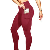 Znbbw Yoga Pants Solid Color Body-Building Exercise Running Fitness Training Tights Leggings For Women