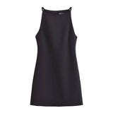 Znbbw French Dress 2024 New Straight Collar Sleeveless Slimming Hip Skirt 9479049