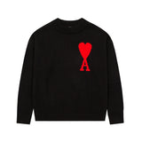 Znbbw Color Love Jacquard Knitted Long-Sleeved Sweater For Men And Women 2024 Autumn And Winter Lovers' Blouse