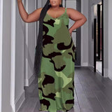 Znbbw Summer Fashion Leisure Sexy Print Suspender Dress