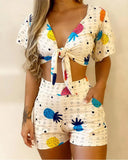 Znbbw New Independent Station Fashion Style Sexy Fashion Printing 2-Piece Set