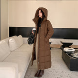 Long Standing Collar Down Cotton Padded Jacket Female 2024 Autumn Winter New Loose Korean Version Show Thin All-Match Coat