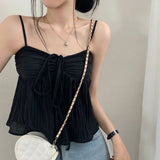 2024 Fashionable Women's Wear Ins Online Celebrity Chao Brand New Fairy Style Wrinkle Loose Show Thin Vest