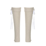 Ins Fashion Fashion Tie Girl Bowknot Knitting JK Style Solid Color Pile Socks 2024 Spring / Summer New Style