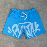 Znbbw Aesthetic High Street Hip-Hop Printed Letter Short-Sleeved T-Shirt Shorts Men's Summer Tide Brand Leisure Sports Suit