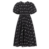 Znbbw New Embroidered Bubble Sleeve Poplin Dress With Waist Length 7901865