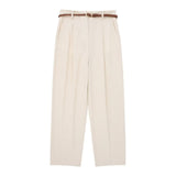 Znbbw New Braided Ribbon Decorative Blended Straight Leg Pants 2753028