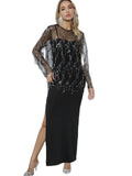 Znbbw New Autumn Clothes, Women's Sequins, Tassel Blouse, Halter Skirt, Two-Piece Set