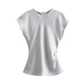 Znbbw Spring Satin Texture Blouse 2451305 Knot Flute Skirt 2448305