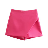 Znbbw New Korean Version Of High Waist And Long Legs Asymmetrical Candy Colored Skirt Skirt Pants