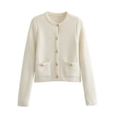 Znbbw Spring Button Button Knitted Cardigan Jacket Xiaoxiang Style Women's Sweater 6427034