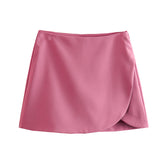 Znbbw New Solid Color Fashion Style Short Style Four-Sided Bouncy Skirt Pants