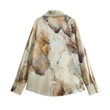 Znbbw Spring Tie-Dyed Satin Texture Shirt 6962025 Skirt 6962024