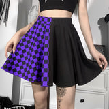 Znbbw Dark Girl Is A Hit Color Thousand Bird Plaid Spliced Skirt 2024 Spring Sexy High Waist Half