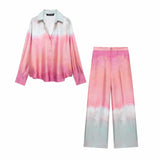 Znbbw New Tie-Dye Printed Shirt 8339211 Casual Pants 8200202