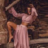 Znbbw Autumn And Winter New Sexy Navel Skirt Suit INS Leisure Style Belt Two-Piece Set