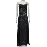 Znbbw Summer New Fashion Sexy Perspective Seaside Holiday Halter Skirt Broken Flower Dress