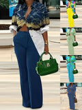 Znbbw New Women's Fashion And Leisure Printed Long-Sleeved Trousers Suit