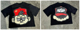 Znbbw Loose Y2k Top Happy Hip Hop Print Short-Sleeved Goth T-Shirt Lovers' Sweatshirt Men's Wear