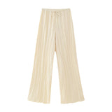 Znbbw New Autumn Style Asymmetrical Neck Top 0219810 Pleated Trousers 0219811