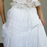 Lace Stitching All Kinds Of Thin Rope Tie White Skirt 2025 Temperament Simple Half Skirt In Early Autumn