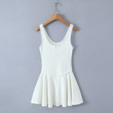 Znbbw Spring Style Lace U-Collar Digital Printing Sports Style Slim Dress Short Skirt