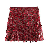 Znbbw 2024 New Sequins Decorative Fashion Miniskirt 3920139 808