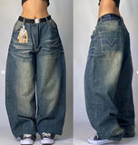 Znbbw Straight Jeans For Men Retro Hip-Hop Goth Street Clothing Harajuku Men's Casual Pants