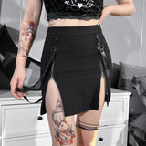 Znbbw Dark Wind Spring's New Double Zipper Bag Hip Fork Goth Design Tight Half Skirt Woman