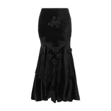 Znbbw Autumn Fashion Sexy Hot Girl Long Dress Dark Gothic Temperament Slim Buttocks Fishtail Skirt Woman