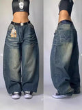 Znbbw Straight Jeans For Men Retro Hip-Hop Goth Street Clothing Harajuku Men's Casual Pants