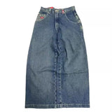 Znbbw Wide-Legged Jeans Jnco Street Hip-Hop Personality Y2K Straight Casual Pants