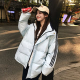 Wear Down Cotton Jacket Female 2024 New Winter Thickened Korean Loose Small Students Cotton-Padded Jacket