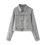Znbbw New Artificial Pearl Denim Jacket 5862065 Miniskirt 5862066