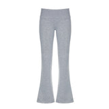 Ins Fashion Trend Pure Color Spicy Girls Low Waist Hip Base Wide Leg Leisure Trumpet Trousers 2024 New Style