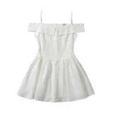 Znbbw New Style Of Sweet Wind In Early Spring Has A Slim Collar And Shows A Thin Solid Color Halter Skirt.