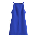Znbbw French Dress 2024 New Straight Collar Sleeveless Slimming Hip Skirt 9479049