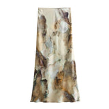 Znbbw Spring Tie-Dyed Satin Texture Shirt 6962025 Skirt 6962024