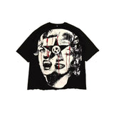 Znbbw Men's T-Shirts Oversized Graphics Gothic Harajuku Short-Sleeved Men's T-Shirts Y2k Top Friends