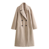 Znbbw New Soft Double-Breasted Loose Coat Coat 3046269