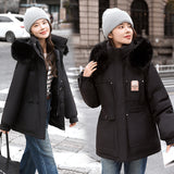 To Overcome The Female Winter 2024 New Add Velvet Add Thick Cotton-Padded Clothes Korean Version Loose Cotton-Padded Jacket Close Waist Down Cotton Jacket Coat