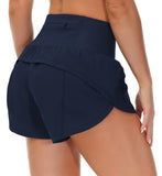 Znbbw Two Pairs Of Sports Shorts Female Rear Zipper Pocket Anti-Walking Speed Of Light Dry Loose Running Fitness Yoga Pants