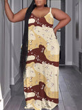 Znbbw Summer Fashion Leisure Sexy Print Suspender Dress