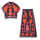 Znbbw Summer Positioning Printed Shirt Printed Casual Pants Set